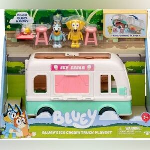 Bluey's Ice Cream Truck Transforming Playset folds out into an ice cream parlor!